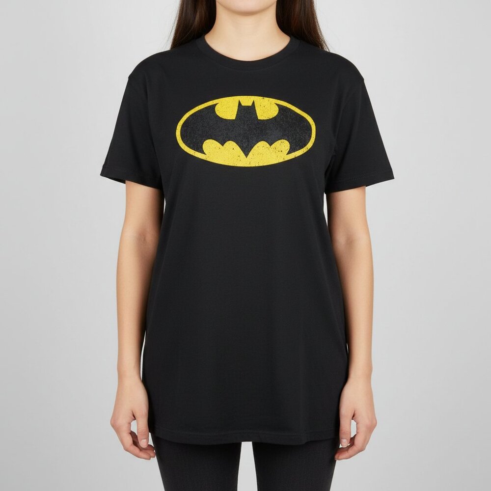 Batman Black and Yellow Sequin Vintage 90's DC Comics Shirt Size S